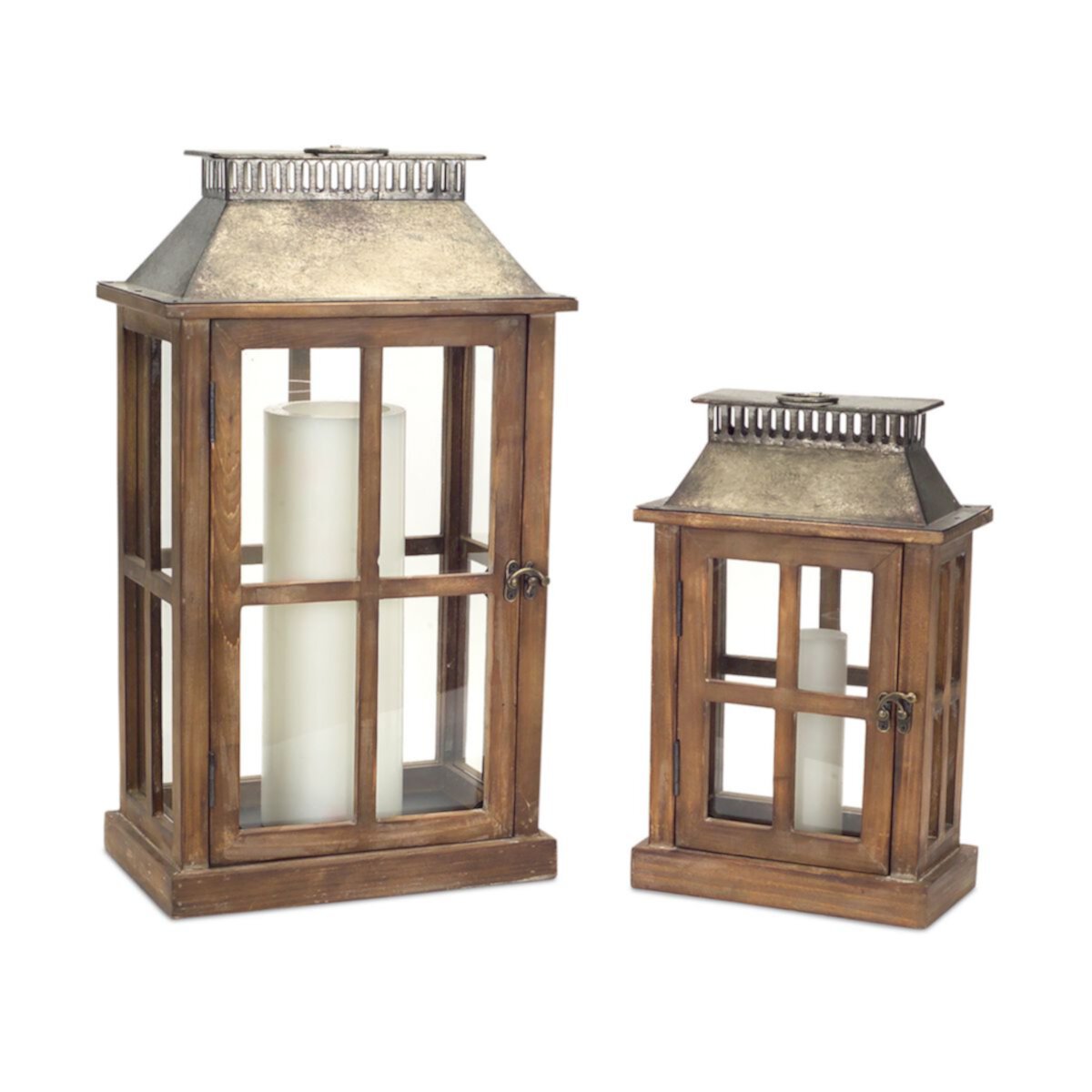 Windowpane Lantern Floor Decor 2-piece Set Melrose