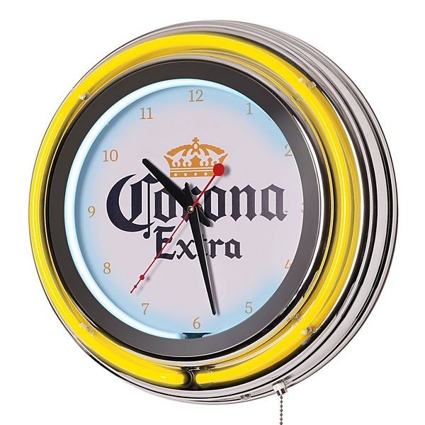 Аналоговые настенные часы Corona Retro с неоновым светом, LED, 18 см American Art Décor