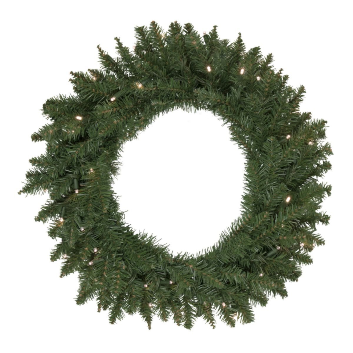 Pre-Lit Winona Fir Artificial Christmas Wreath  24-Inch  Warm White LED Lights Christmas Central