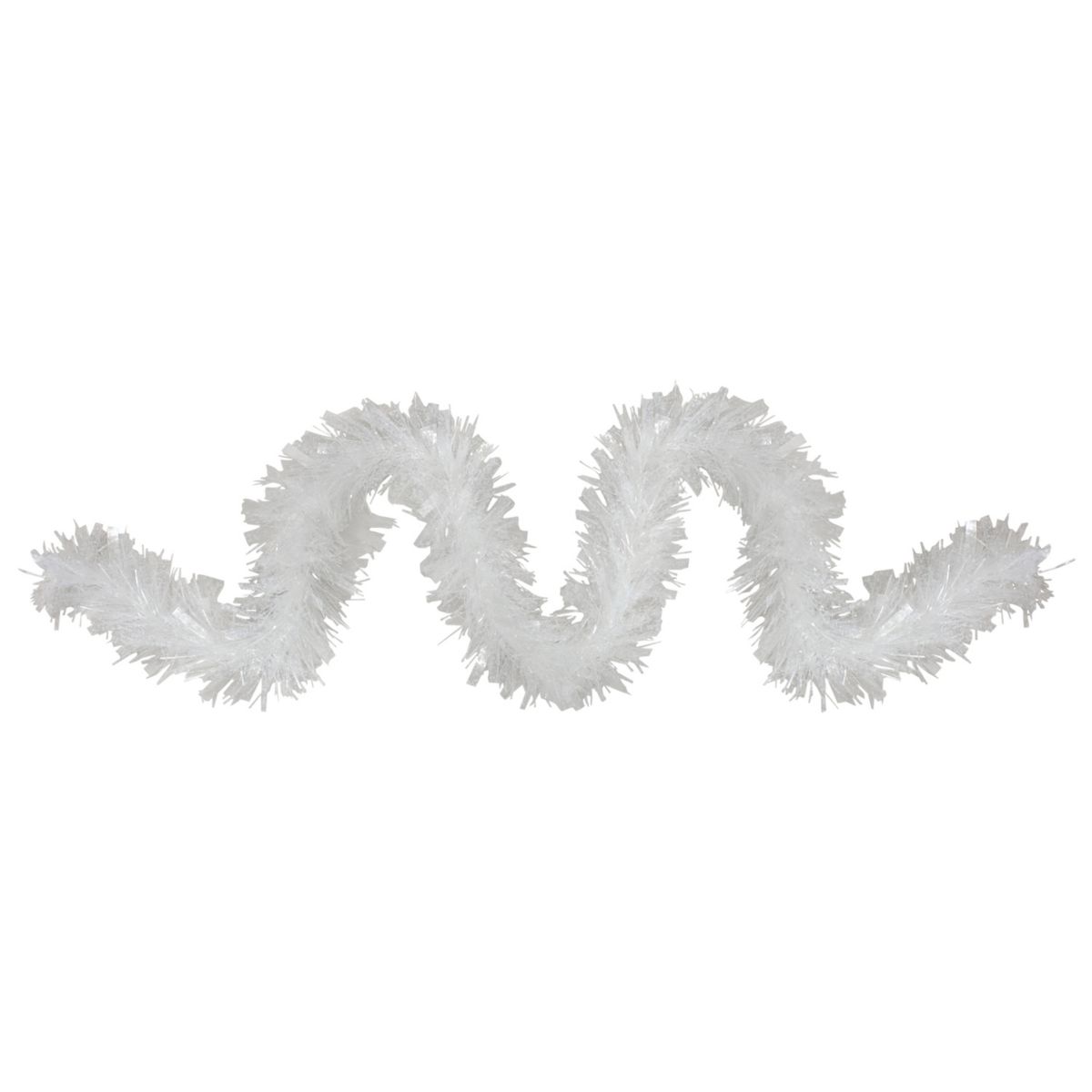 12ft Clear and White Snowblush Artificial Tinsel Christmas Garland - Unlit Christmas Central