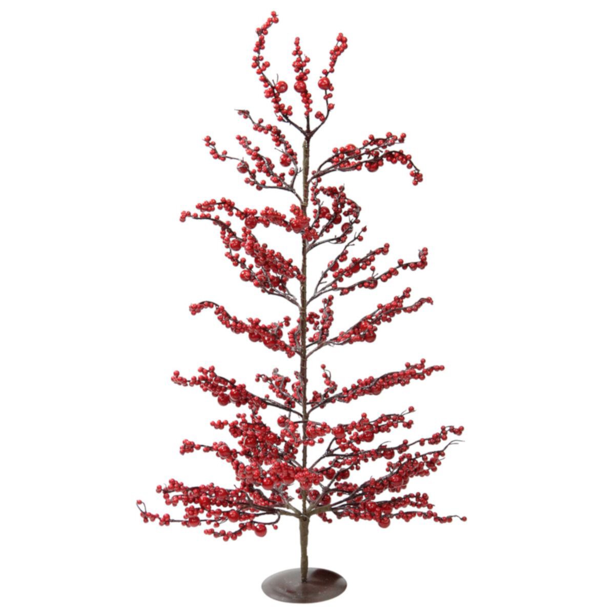 30&#34; Brown and Red Berries Artificial Christmas Twig Tree - Unlit Christmas Central