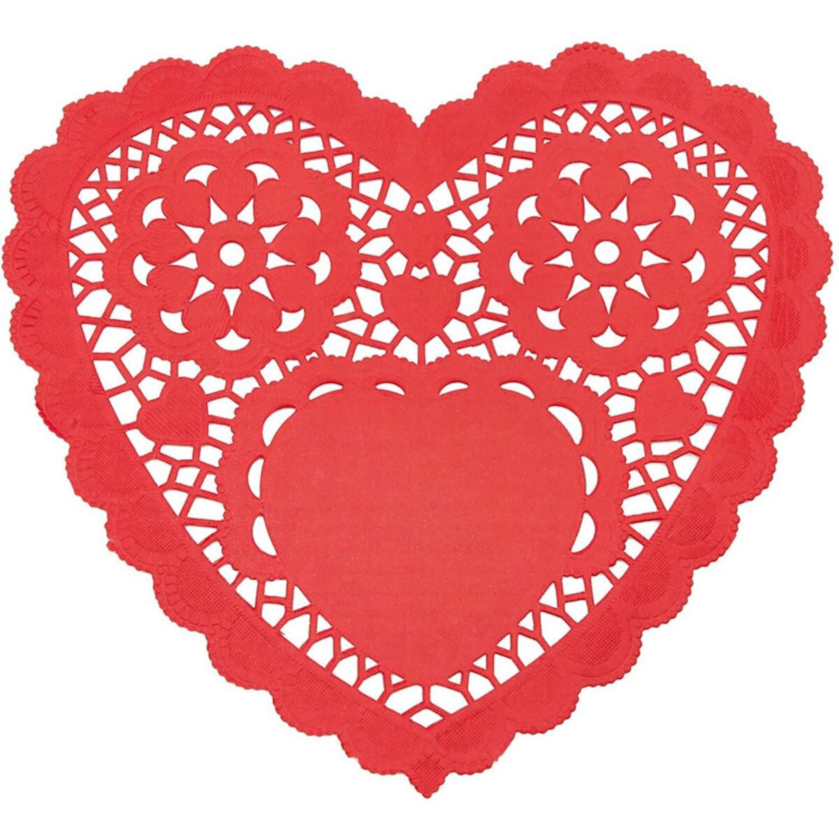 Juvale 10 Inch Heart Shape Doilies Paper (100 Pack, Red) Juvale