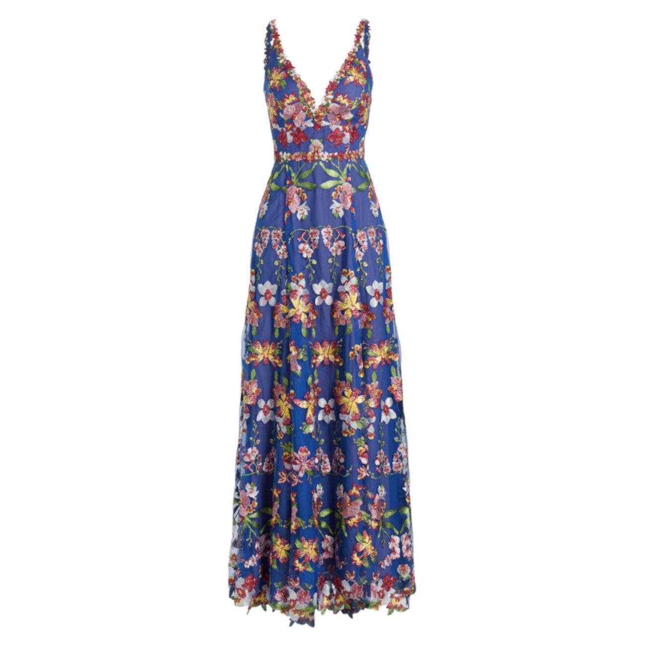 платье трапециевидной формы с цветочной вышивкой Marchesa Notte