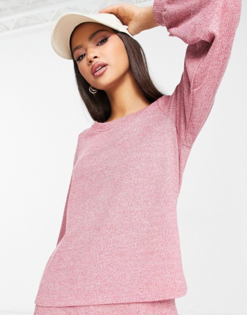 Эксклюзивный свитер с объемными рукавами JDY розово-розового цвета — часть комплекта JDY