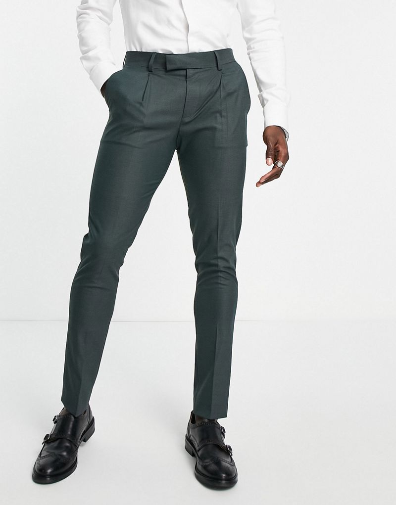 Зеленые эластичные узкие брюки из ткани премиум-класса Noak 'Camden' Noak