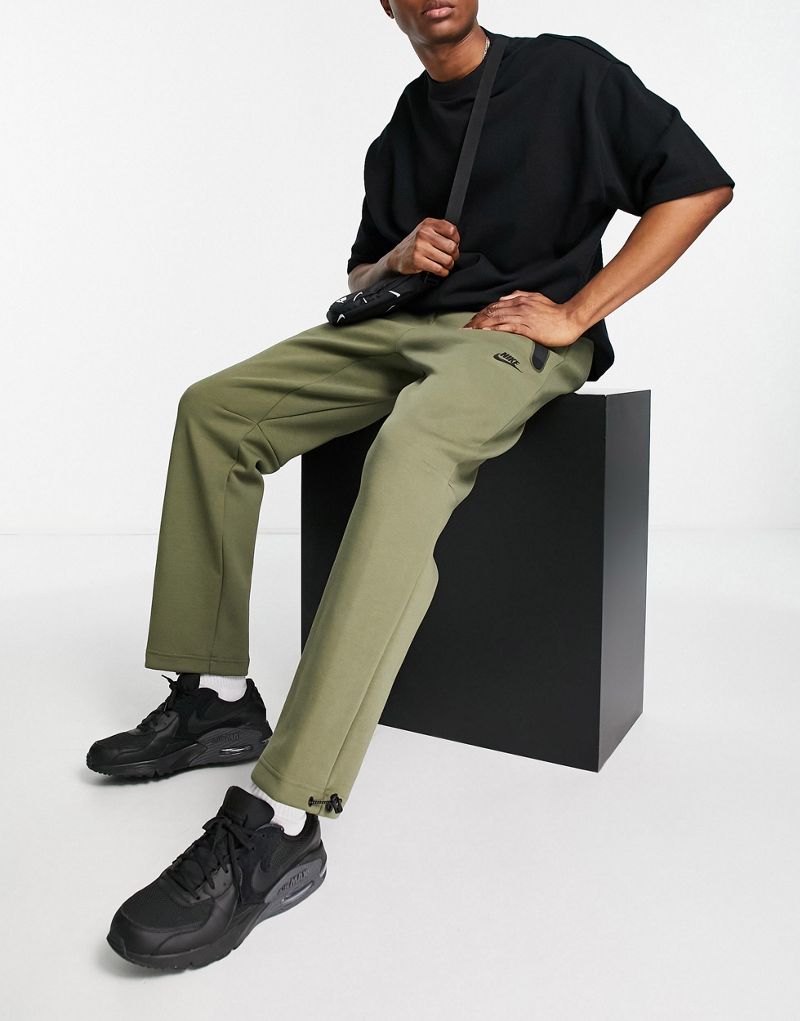 Спортивные брюки Nike Tech Fleece среднего оливкового цвета - MGREEN Nike