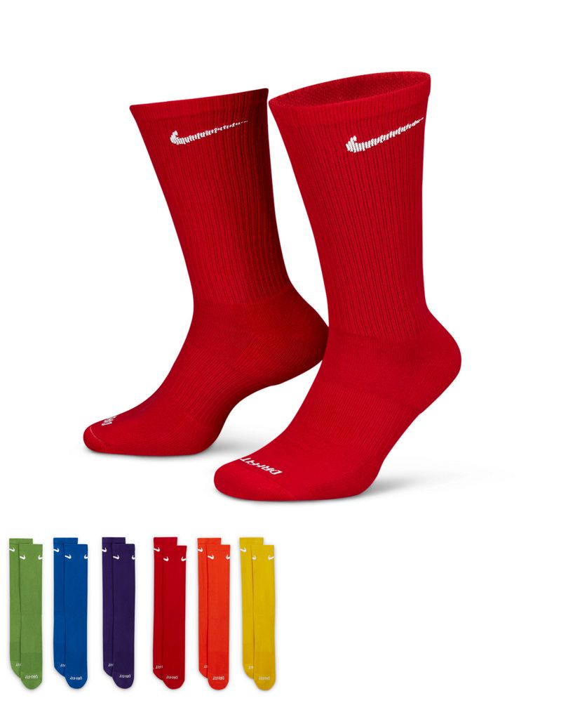 Набор из шести разноцветных носков для экипажа Nike Training Everyday Cushioned Plus Nike