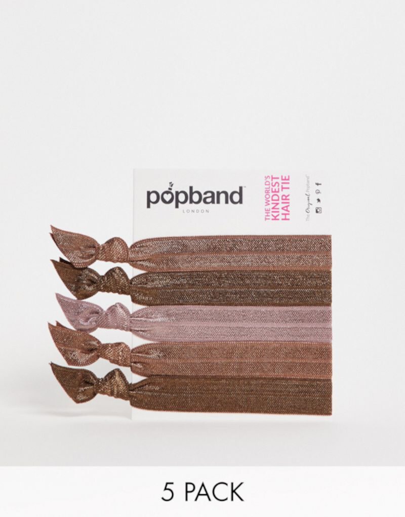 Коричневые ленты для волос Popband, 5 шт. Popband