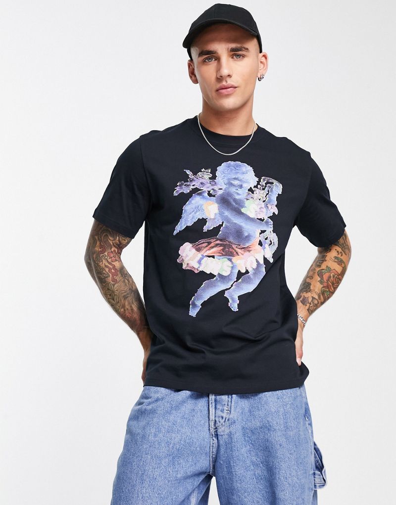 PS Paul Smith T-shirt with cherub graphics in navy PS Paul Smith