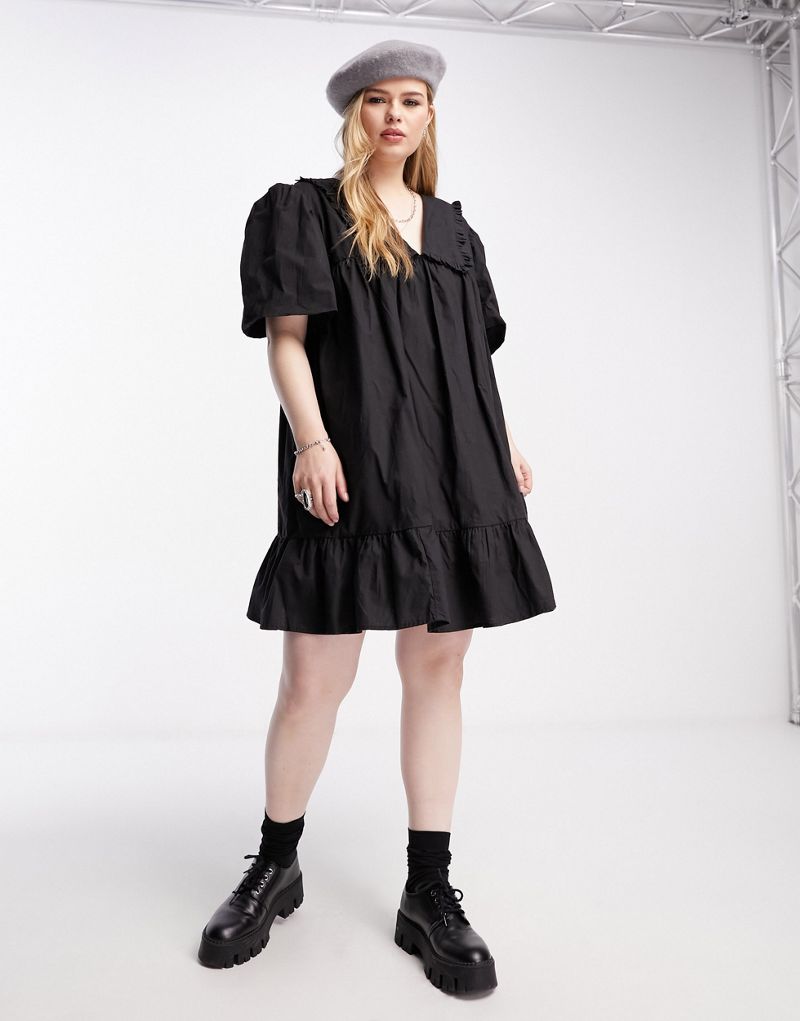 Черное мини-платье для чаепития Plus в винтажном стиле Reclaimed Vintage Reclaimed Vintage