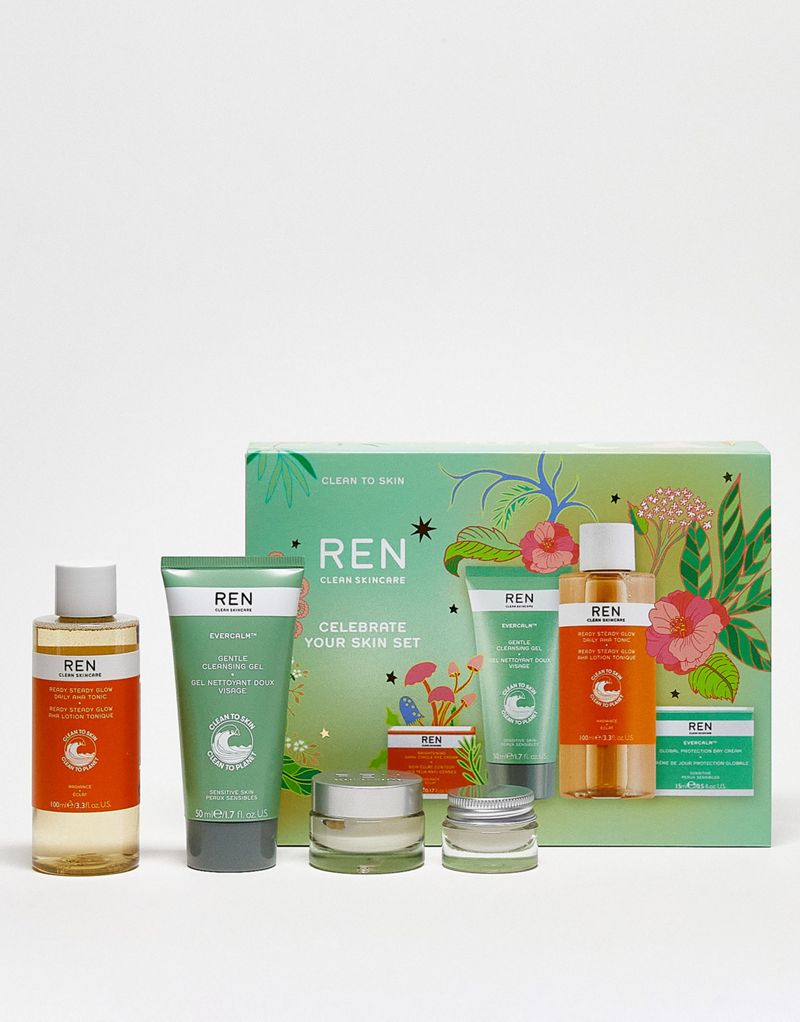 Набор средств по уходу за кожей REN Clean «Отпразднуйте сияние вашей кожи» и набор Evercalm со скидкой 21% REN