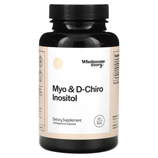 Myo & D-Chiro Инозитол - 120 растительных капсул - Wholesome Wholesome