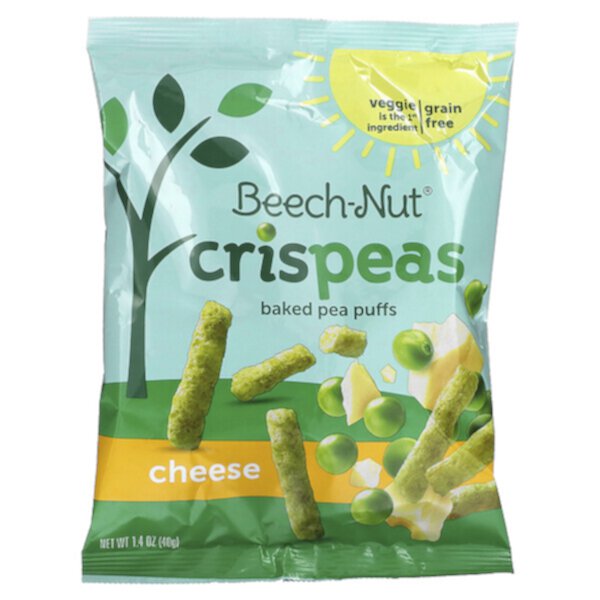 Crispeas, Baked Pea Puffs, 12 Months +, Cheese, 1.4 oz (40 g) Beech-Nut