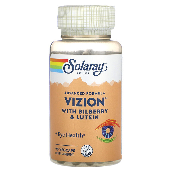 Advanced Formula Vizion with Blueberry & Lutein, 90 VegCaps Solaray