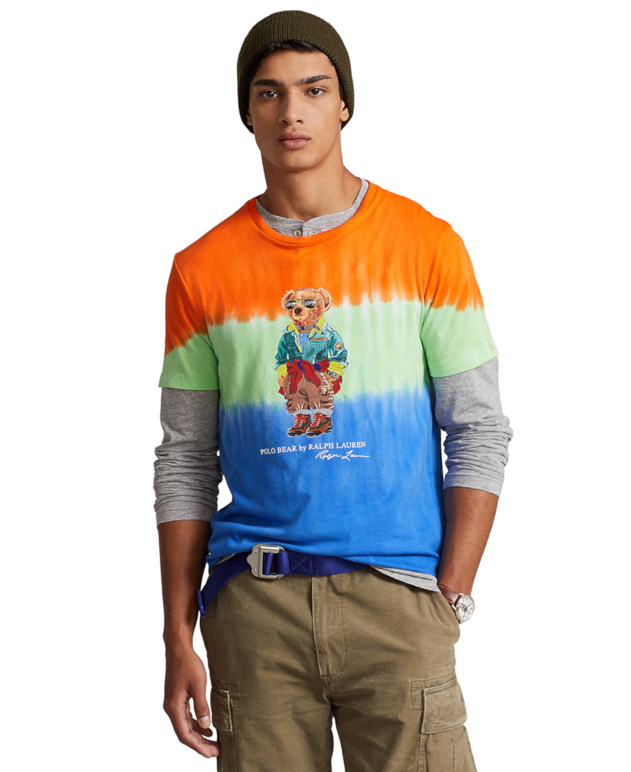 Мужская футболка Polo Bear классического кроя с принтом Tie-Dye Ralph Lauren