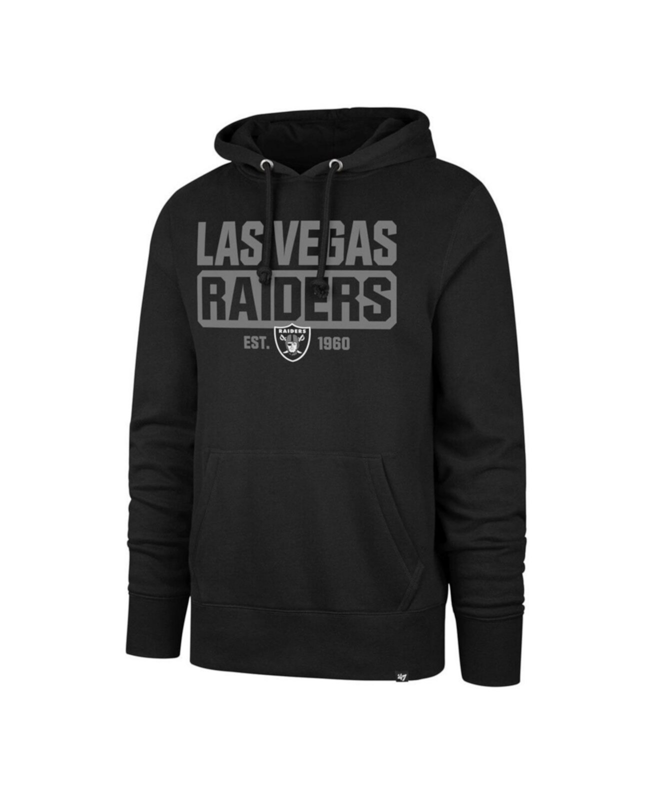 Мужская черная толстовка с капюшоном Las Vegas Raiders Box Out Headline Pullover '47 Brand