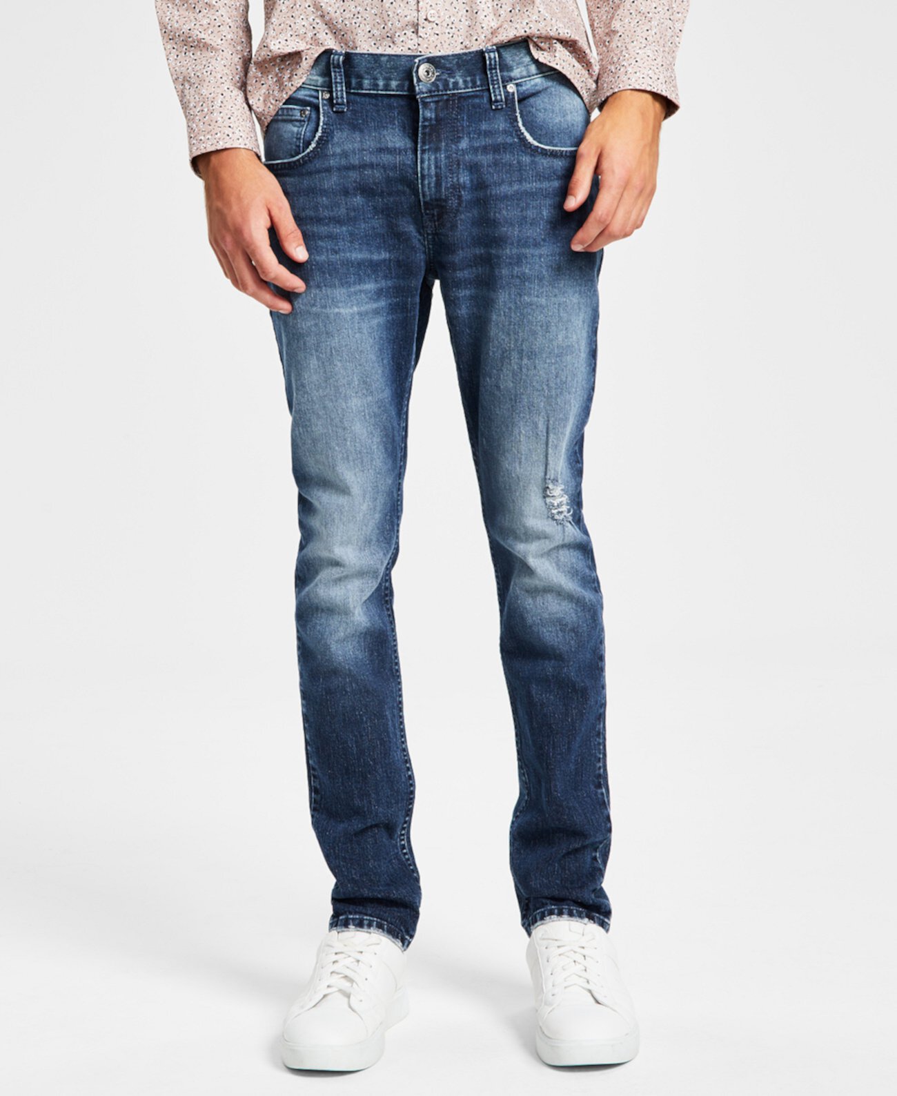 Мужские зауженные прямые джинсы Destroyed, созданные для Macy's INC International Concepts