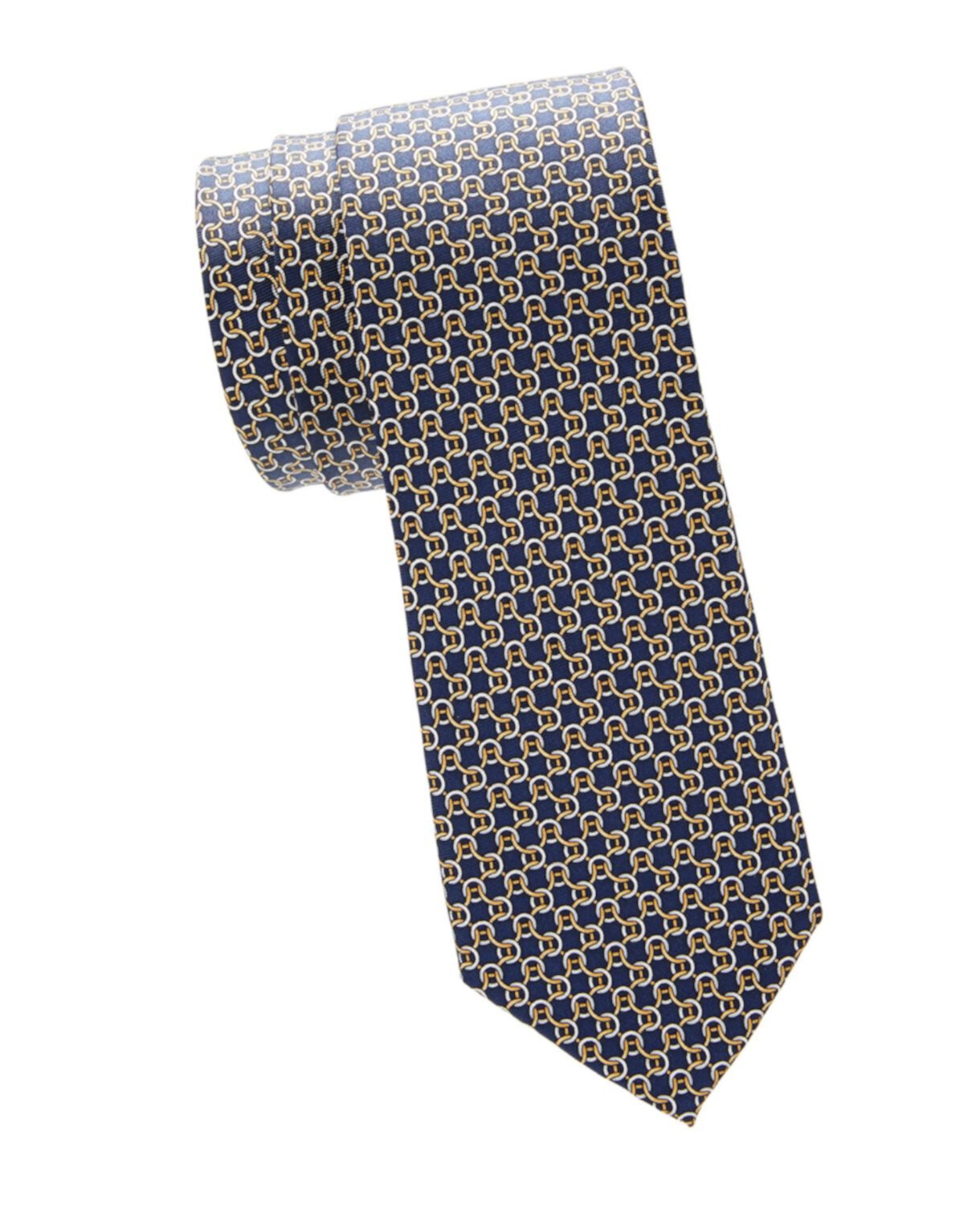 Шелковый галстук с геометрическим принтом Saks Fifth Avenue