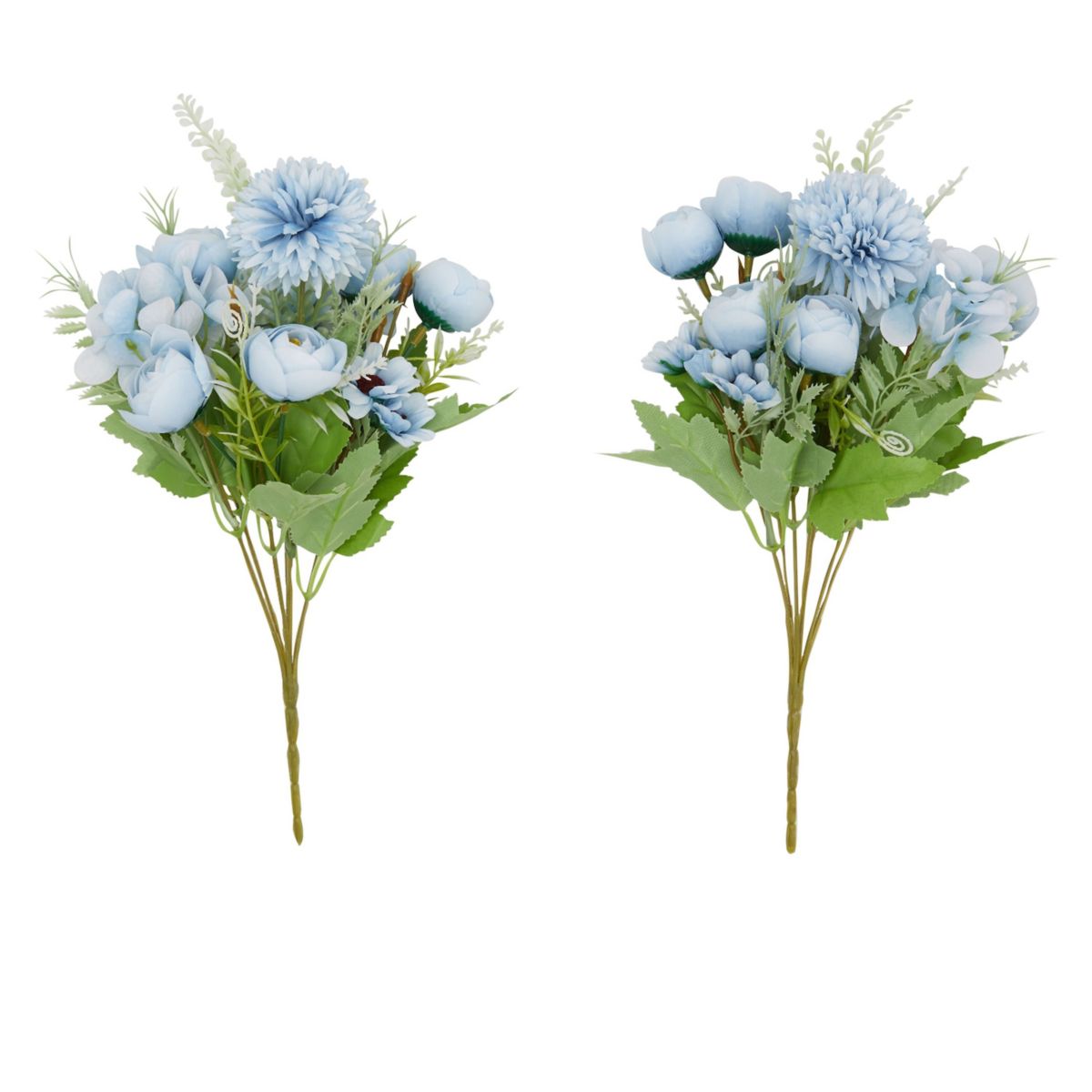 Blue Silk Hydrangea Artificial Flower Bouquets for Centerpieces (12 x 5 In, 2 Pack) Farmlyn Creek