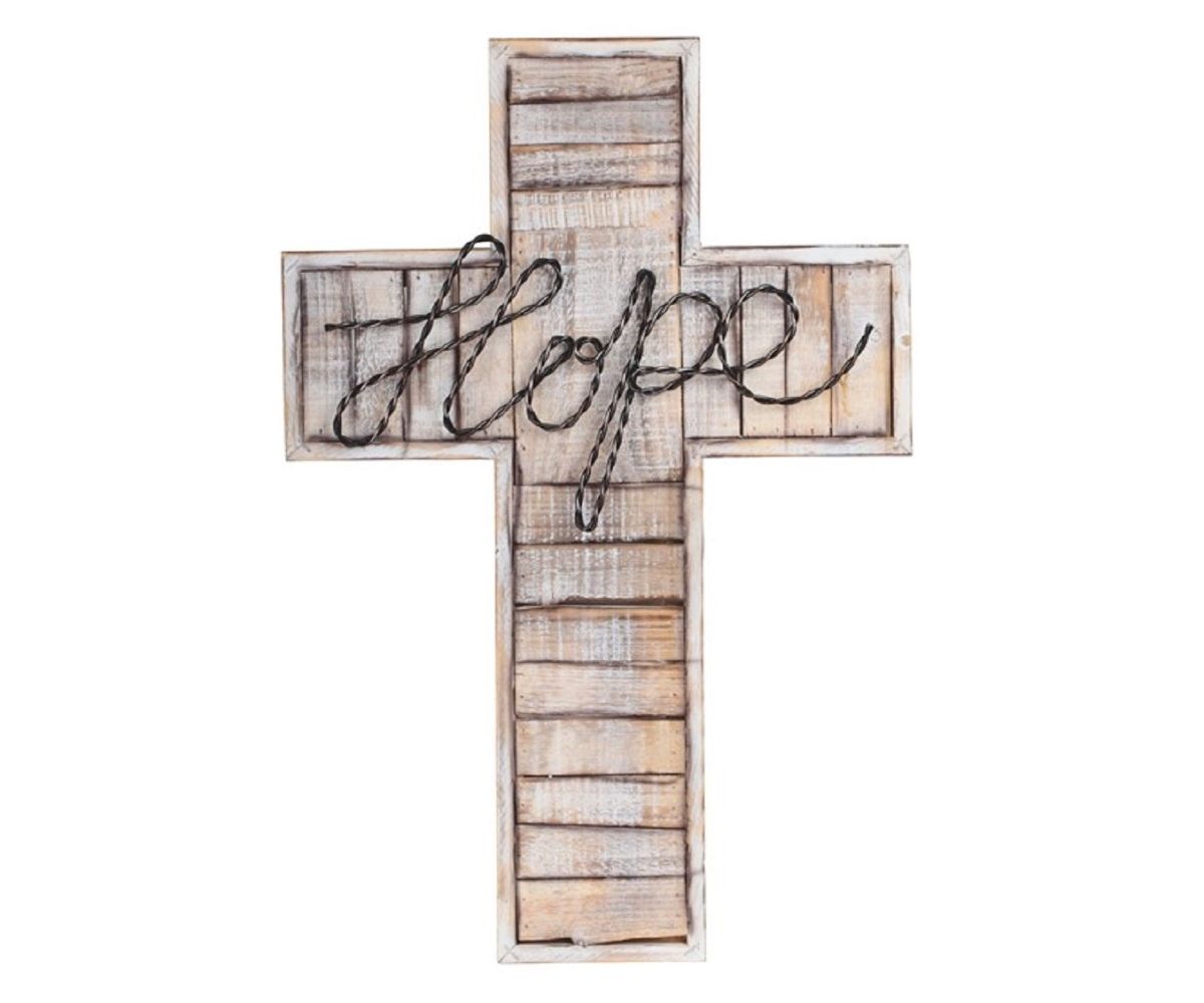 FC Design 20H Hope Декоративный деревянный крест Религиозная статуя Украшение стены Святая фигурка Скульптура F.C Design