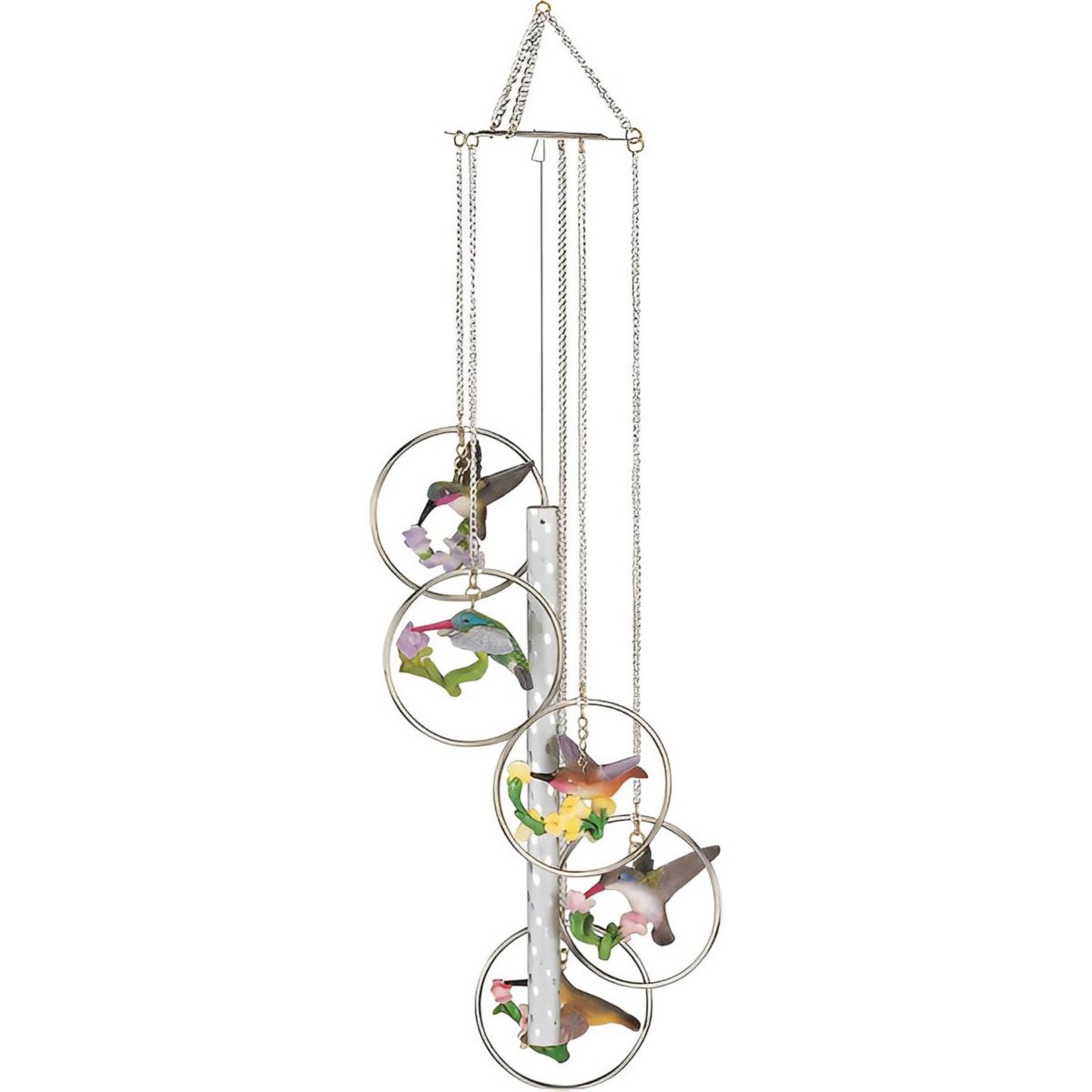 FC Design 24&#34; Long 5-Ring Polyresin Hummingbird Wind Chime Garden Patio Decoration Perfect Gifts for Holiday F.C Design