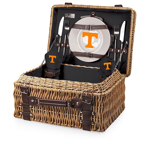 Корзина для пикника Picnic Time Tennessee Volunteers с комплектом из 2 тарелок, 2 бокалов и столовых приборов Unbranded