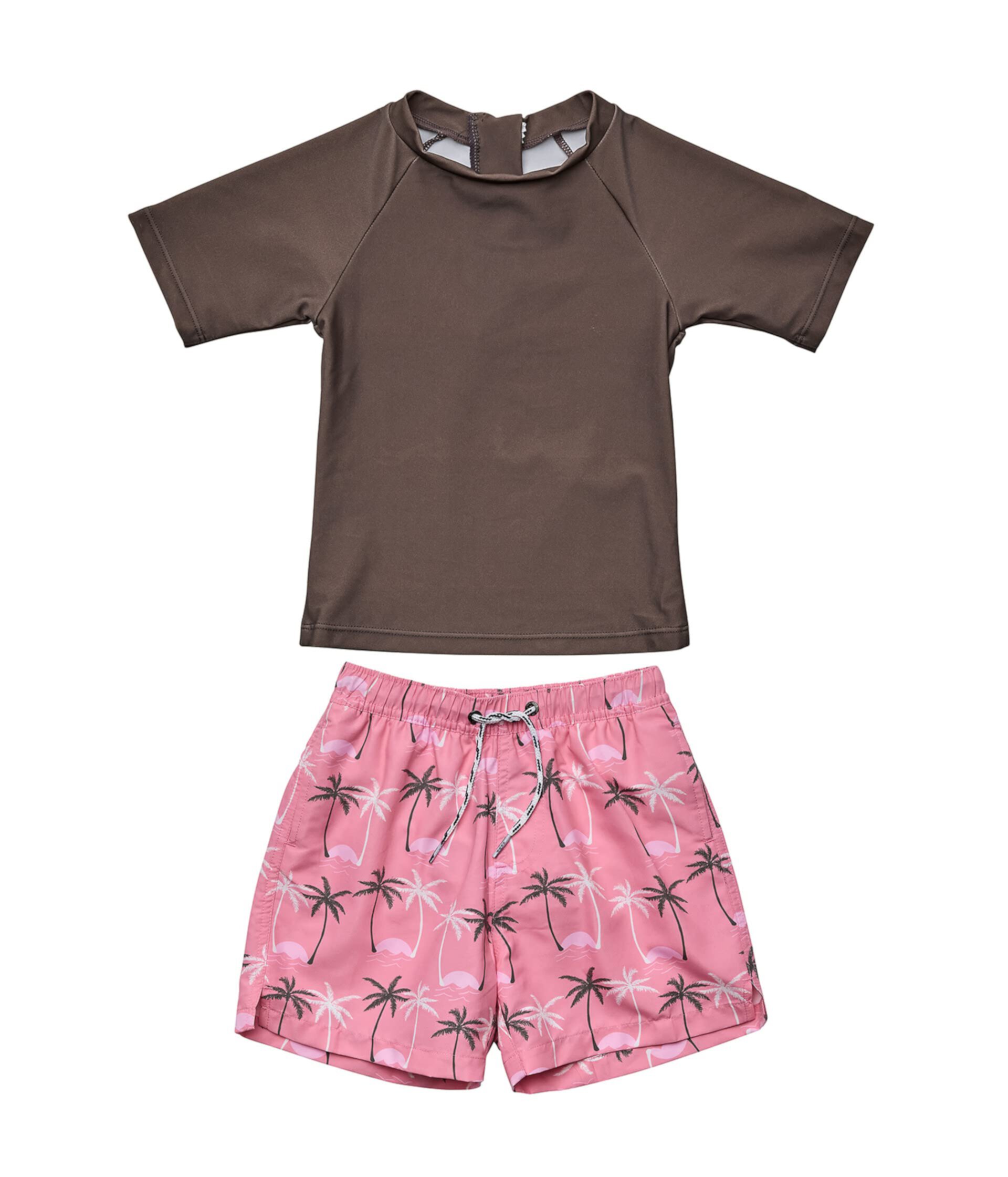 Купальник Snapper Rock для мальчиков Palm Paradise Sustainable Short Sleeve Swim Set Snapper Rock