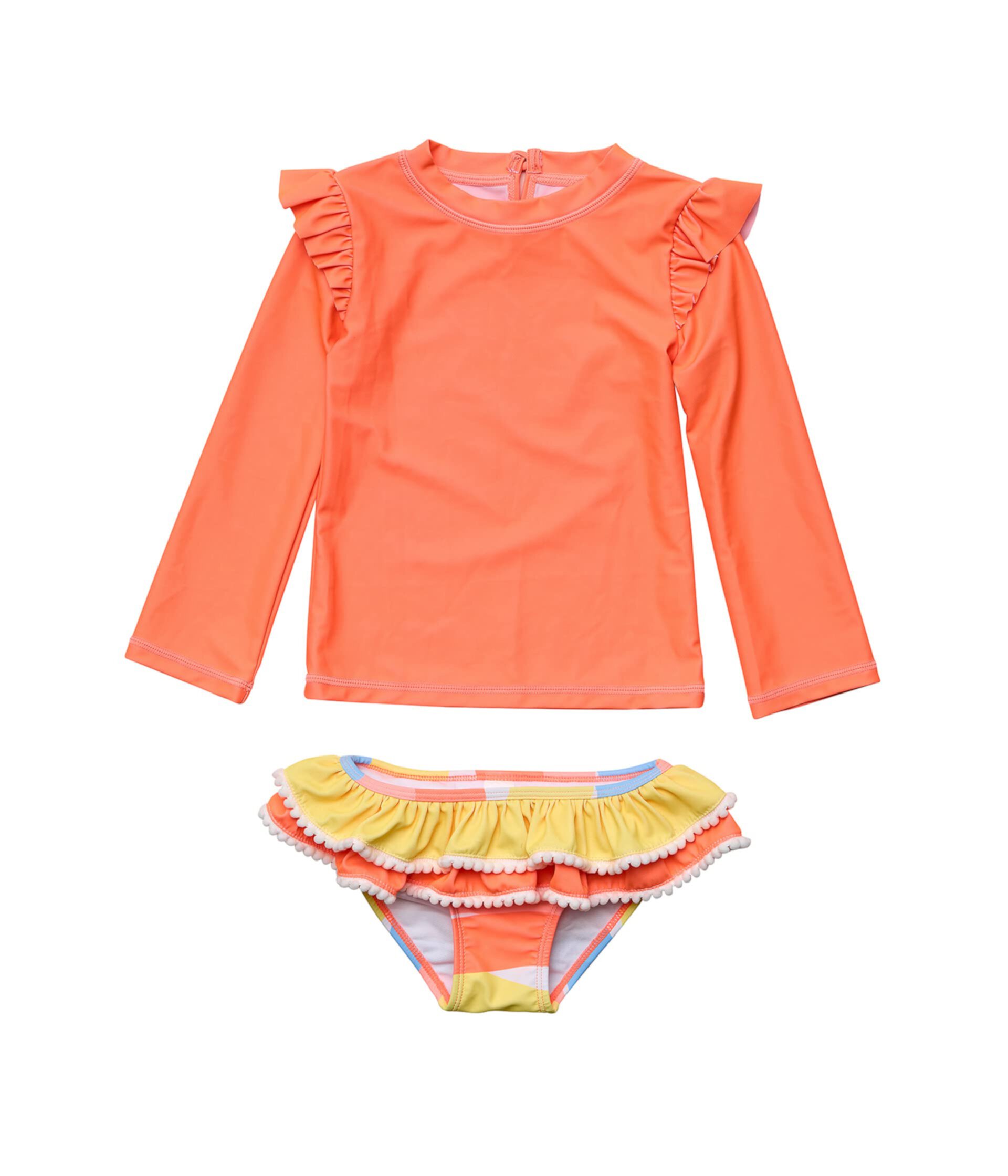 Купальник Snapper Rock для девочек Good Vibes Long Sleeve Ruffle Set Snapper Rock