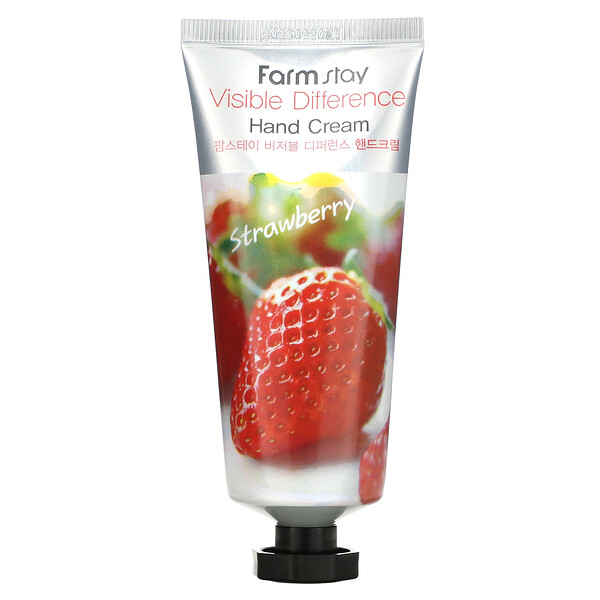 Visible Difference Hand Cream, Strawberry, 3.52 oz (100 g) Farmstay