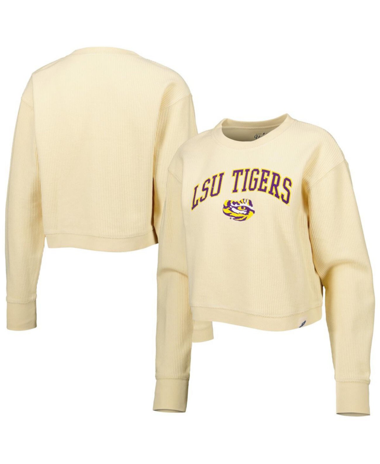 Хлопковый женский свитшот Lsu Tigers Classic Campus с укороченным подолом League Collegiate Wear