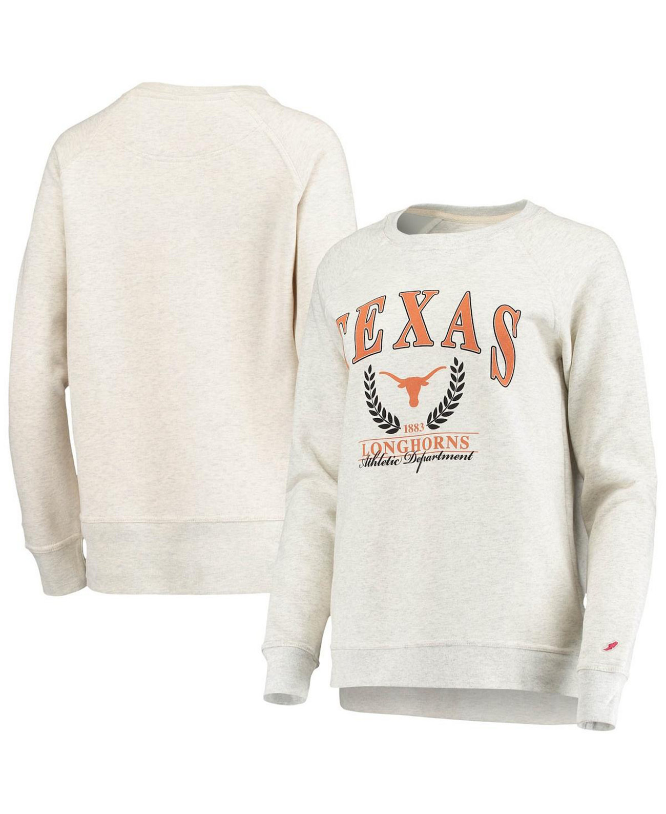 Женская толстовка с регланами Oatmeal Texas Longhorns Academy League Collegiate Wear
