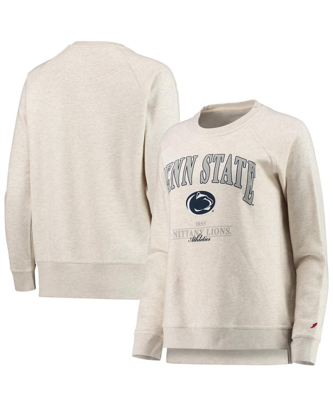 Женская овсяная толстовка Penn State Nittany Lions Academy с реглановым пуловером League Collegiate Wear