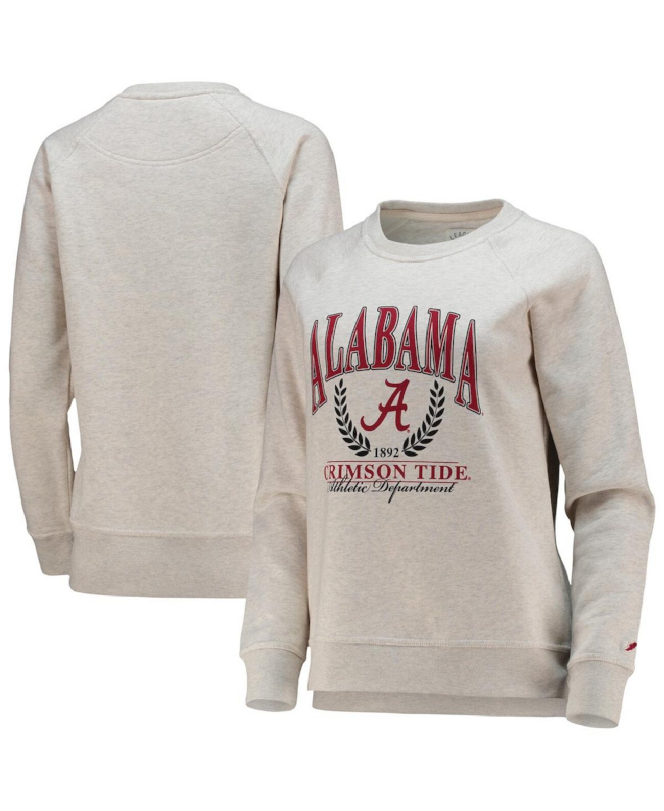 Женская толстовка с пуловером реглан Oatmeal Alabama Crimson Tide Academy League Collegiate Wear