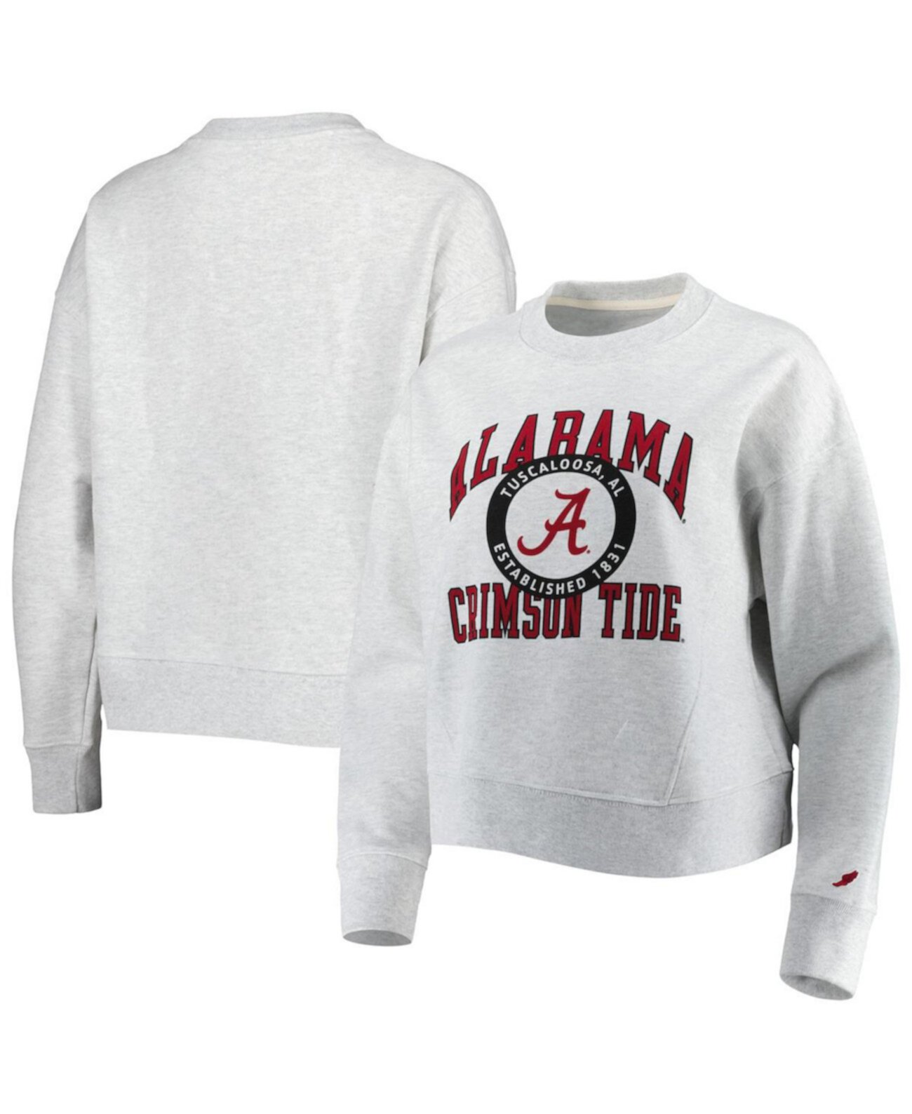 Женский свитшот Ash Alabama Crimson Tide свободного кроя League Collegiate Wear