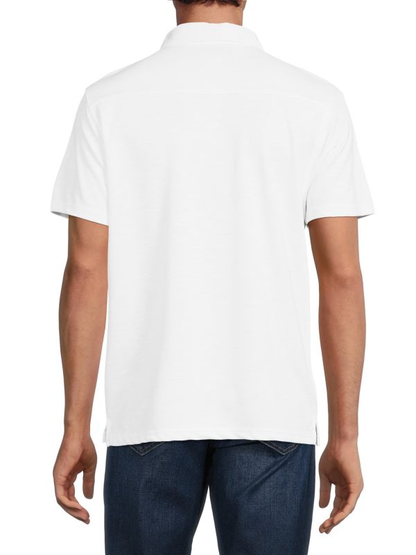 Вязаная футболка-поло с короткими рукавами Saks Fifth Avenue