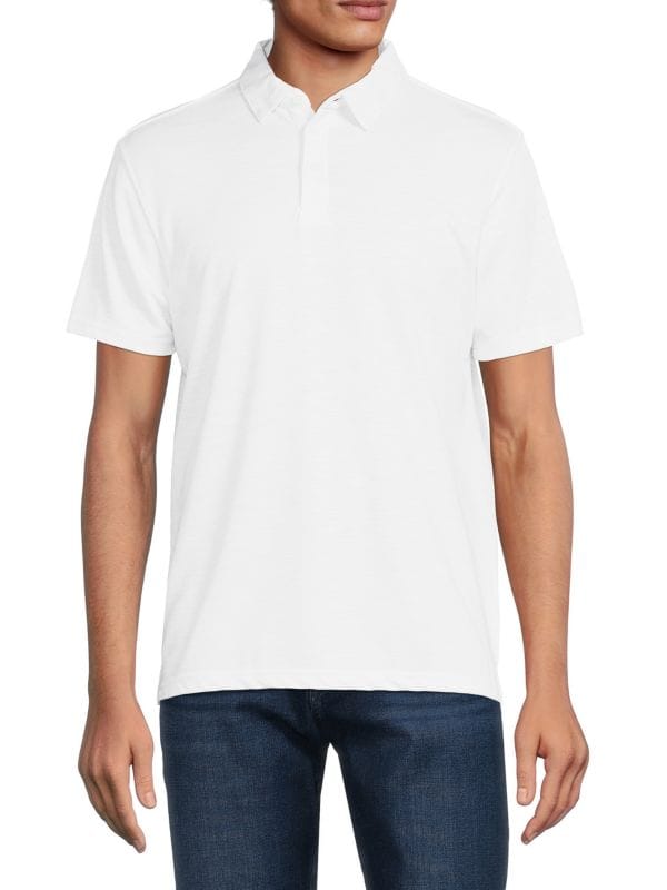 Вязаная футболка-поло с короткими рукавами Saks Fifth Avenue