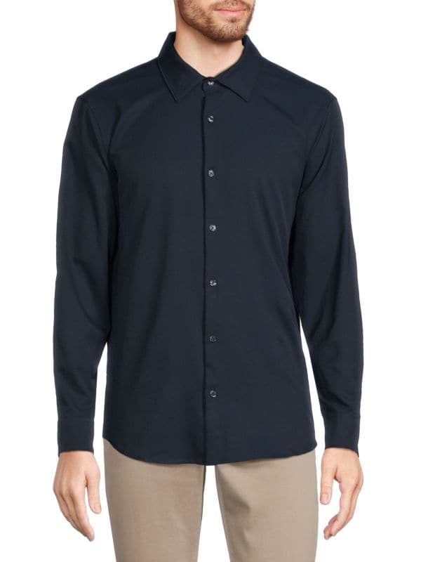 Мужская Повседневная рубашка Perry Ellis Classic Button Down Perry Ellis