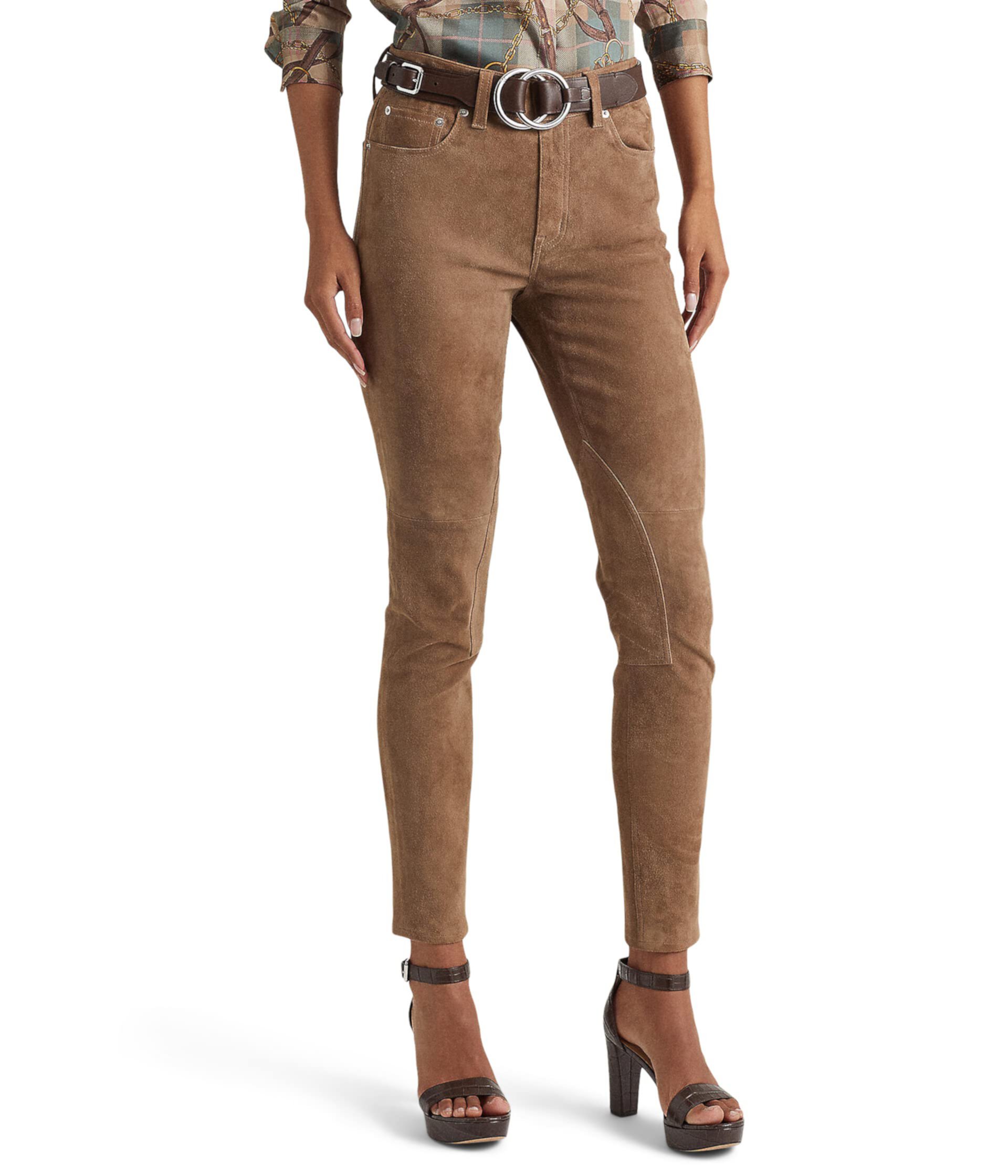 Узкие брюки Jodhpur с высокой посадкой и пятью карманами на щиколотке Ralph Lauren