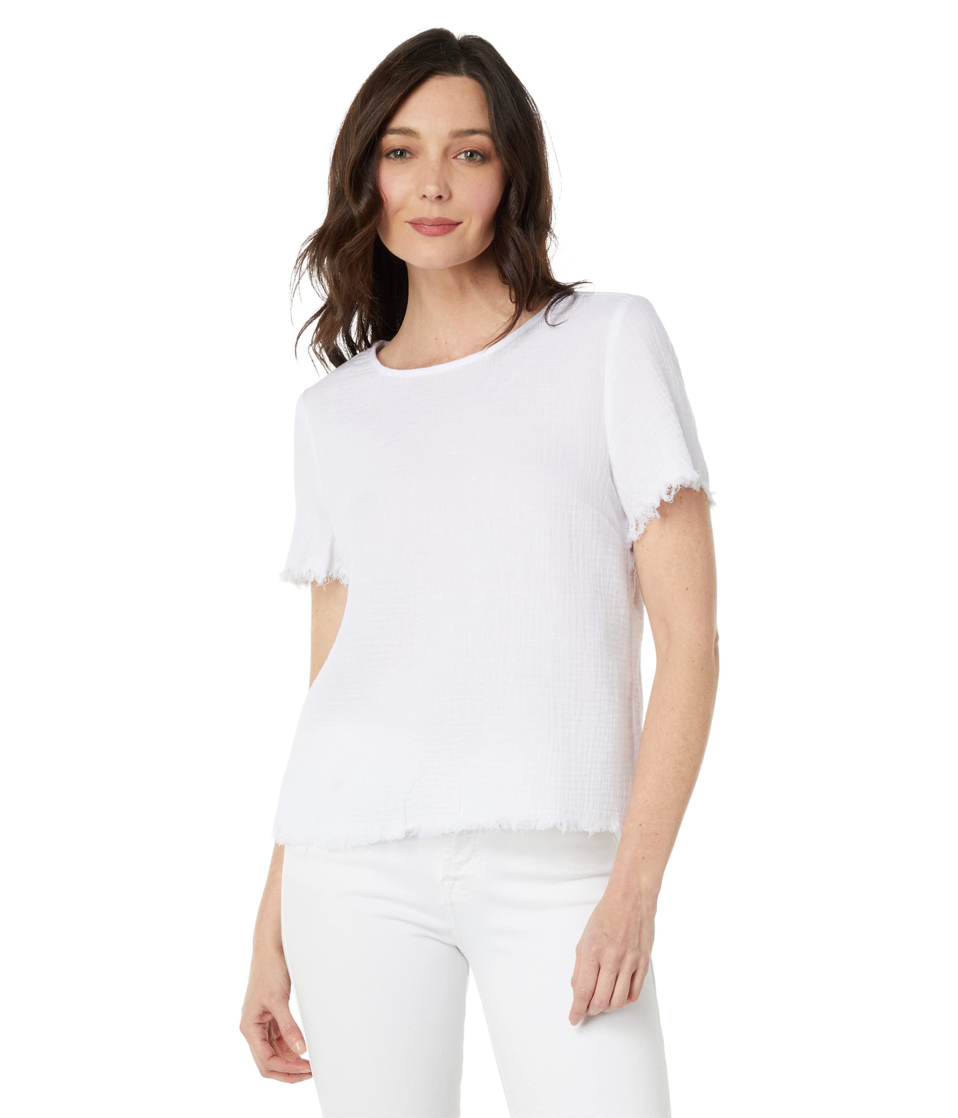 Женская Футболка Vince Camuto Frayed Hem Woven Tee Vince Camuto