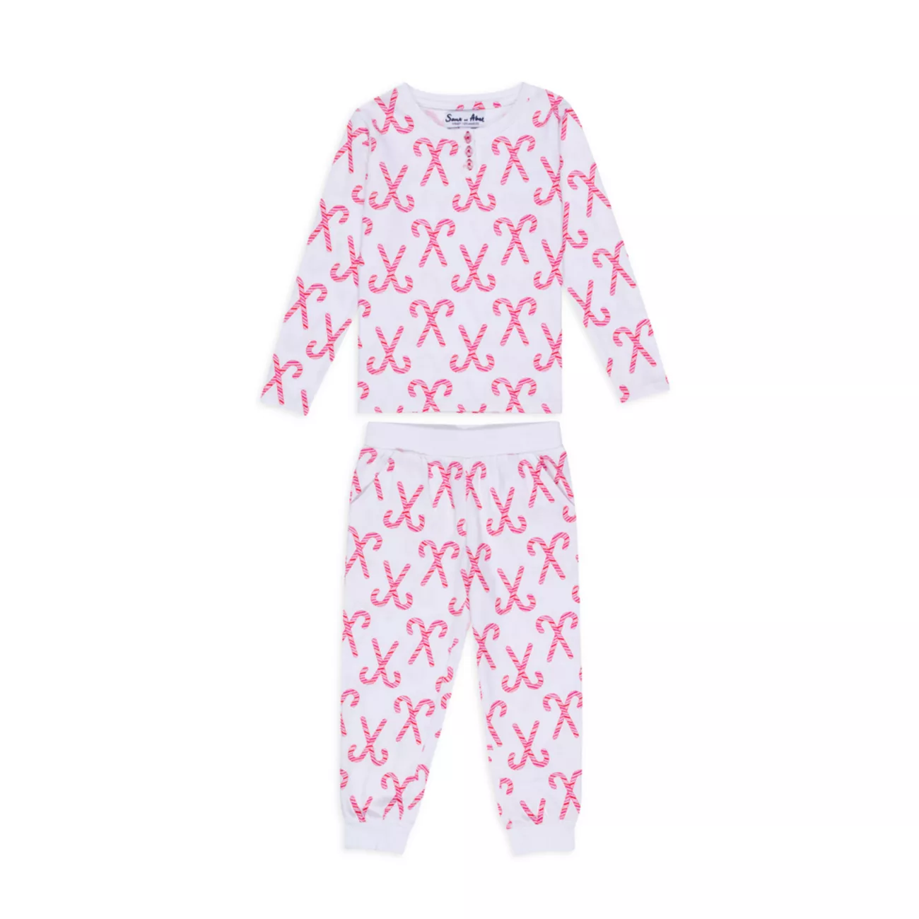 Kid's Candy Cane Long PJ Set SANT AND ABEL