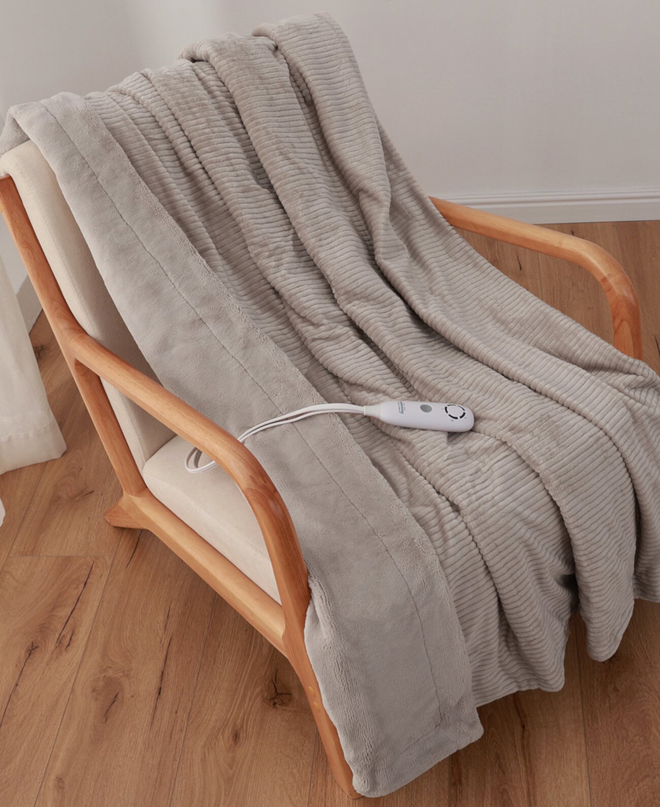 Электрическое одеяло с вельветовой полосатой текстурой, Плед Berkshire