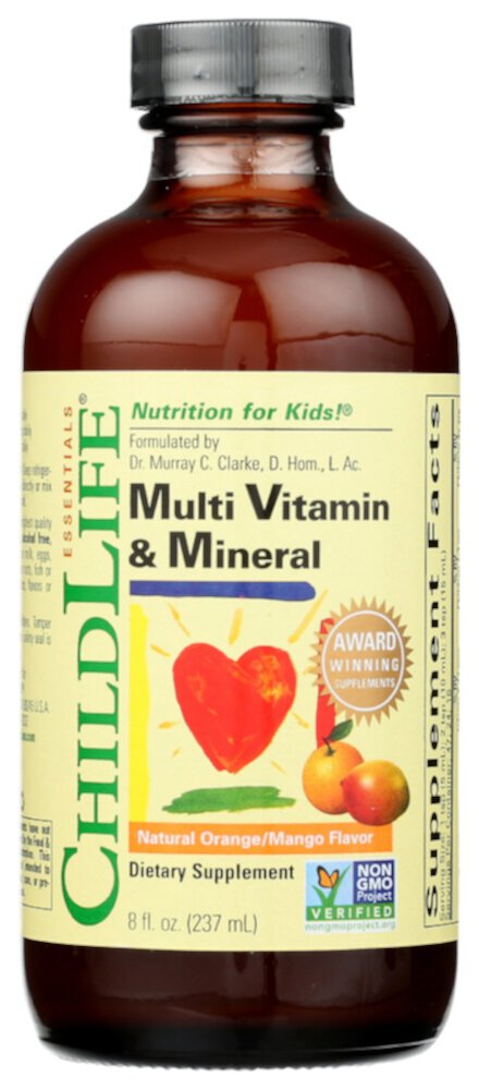Детский мультивитаминный и минеральный натуральный апельсиновый манго -- 8 жидких унций ChildLife