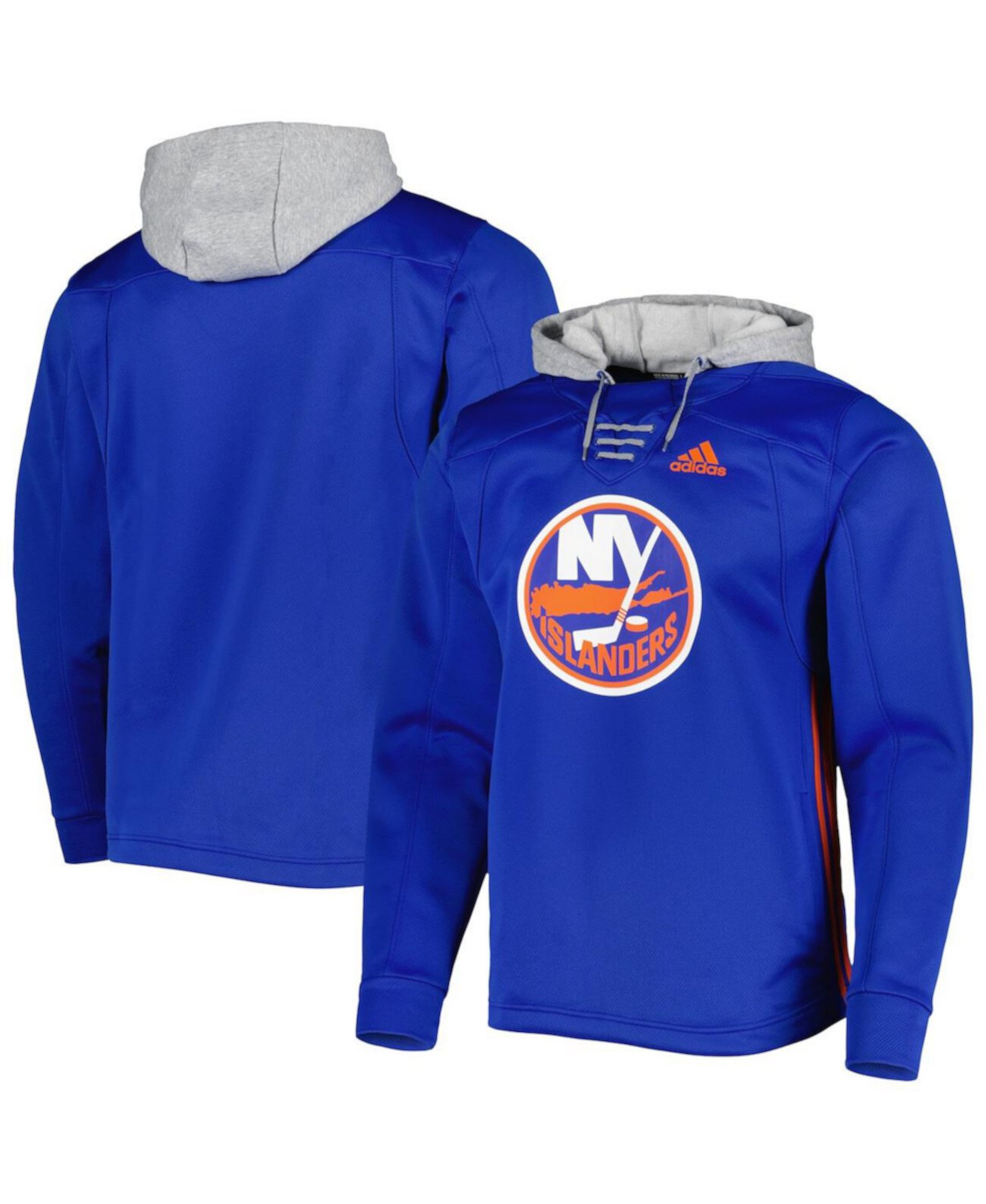 Мужской пуловер с капюшоном Royal New York Islanders Skate Lace Team Adidas