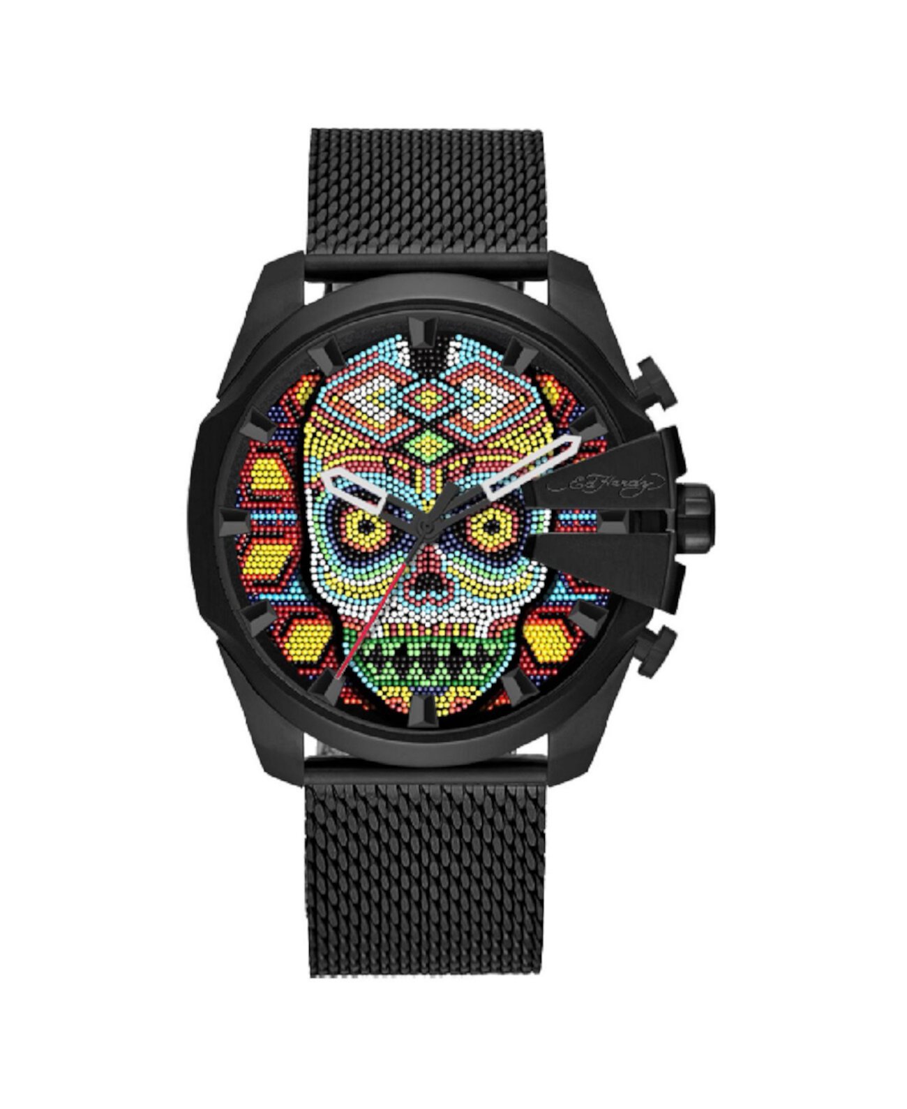 Смарт часы Ed Hardy Мужские с матовым черным браслетом из сетки, 53мм Ed Hardy