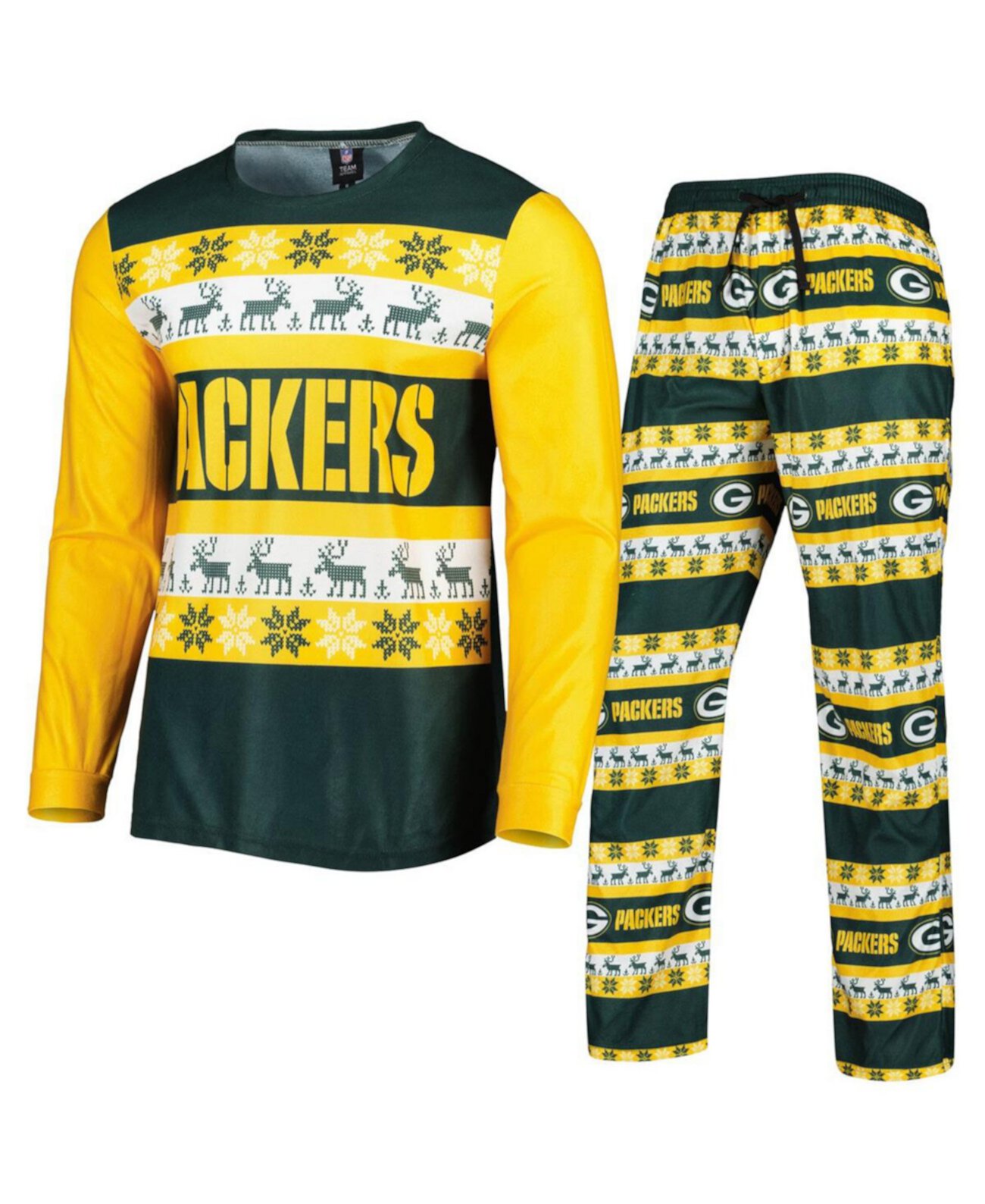 Мужской зеленый пижамный комплект Green Bay Packers Team Ugly FOCO