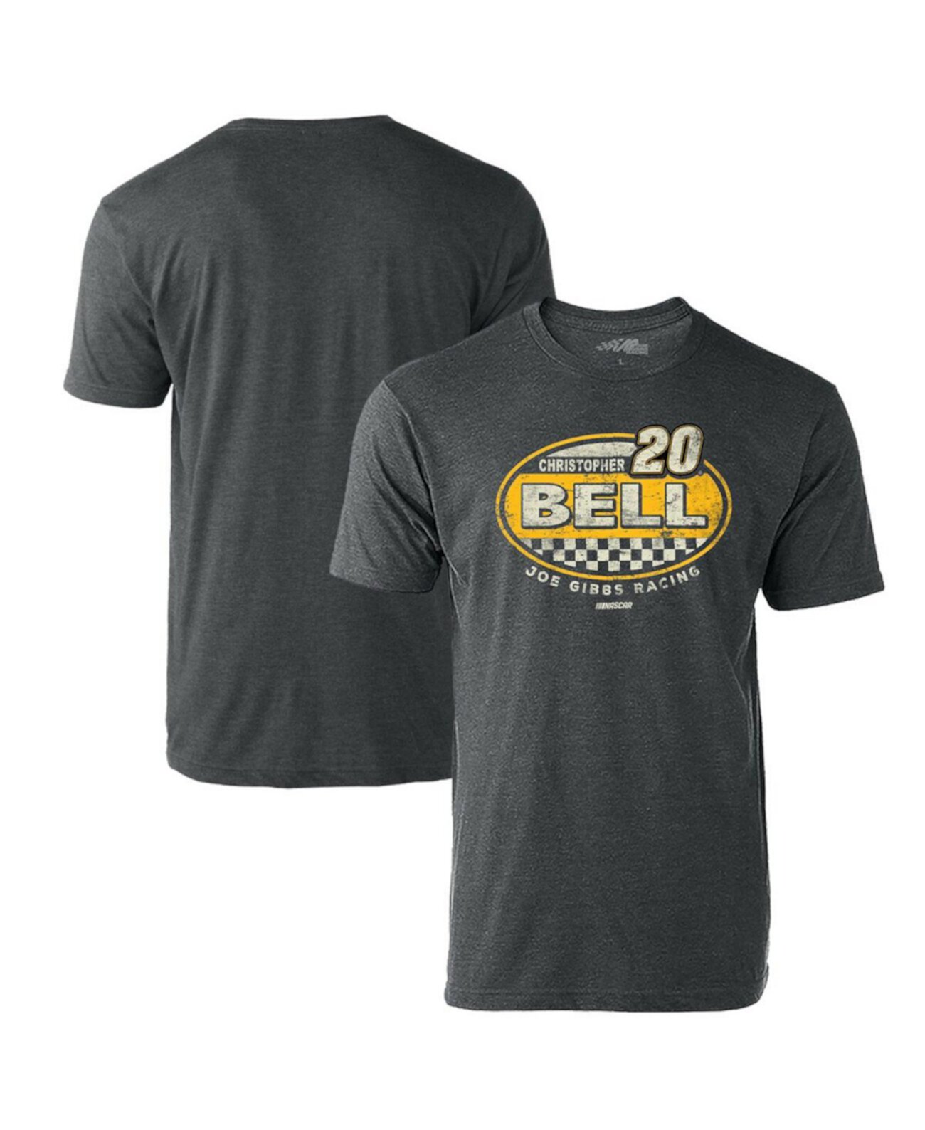Мужская угольно-черная футболка Christopher Bell в винтажном стиле Rookie Joe Gibbs Racing Team Collection