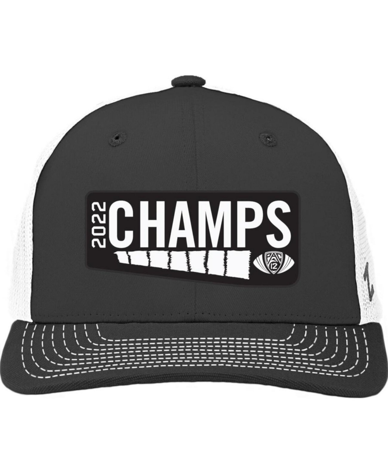 Мужская угольно-белая регулируемая кепка для раздевалки Utah Utes 2022 PAC-12 Champions Zephyr
