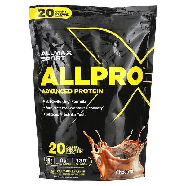 Sport, ALLPRO Advanced Protein, Chocolate, 1.5 lbs (680 g) ALLMAX