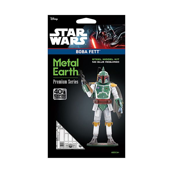 3D металлическая модель Boba Fett серии Premium, высокая сложность, 3 металлических листа Fascinations