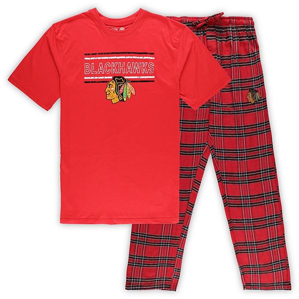 Комплект мужской пижамы Chicago Blackhawks: футболка и брюки, большой размер Unbranded